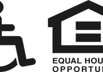 Graphic with wheelchair and equal housing sign